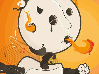 Android | Just for fun android color djo djoswork face flame illustration vector weird