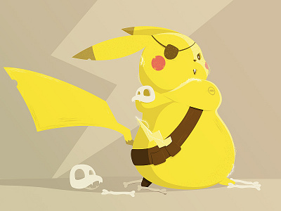 Pirate pikachu dark djo djoswork illustration lightning pikachu poke pokebal pokemon