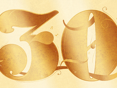 The Big 30 30 anniversary birthday djo djoswork floral gold illustration