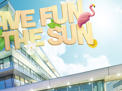 WIP print at work amsterdam color design djo djoswork flamingo photoshop postcard summer sun