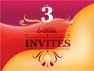 3 dribbble invites! Join the game! 3 djoswork dribbble giveaway invite invites join