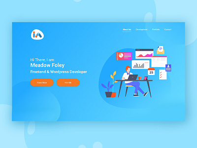 Portfolio Websites - Landing page @blue @developer @ui portfolio web