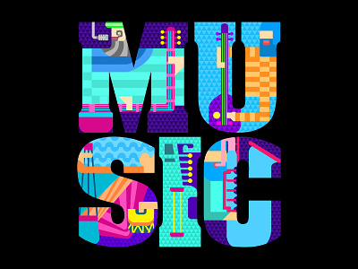 Music illustration typography