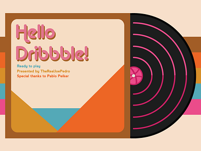 My First Shot: Hello Dribbble! ^^ 70s album debut dribbble first shot illustrator record
