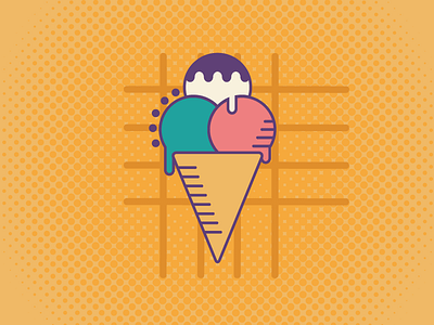 Ice Cream dessert flat flat design food ice cream illustrator logo sign simple triadic