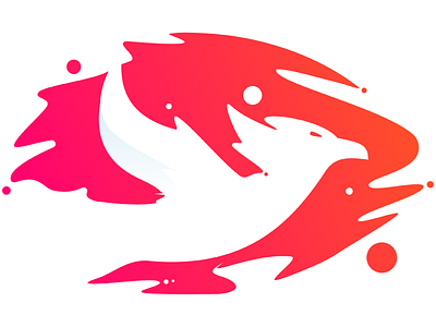 Phoenix bird flat design logo orange paint phoenix red simple sky splatter sunset yoga perdana