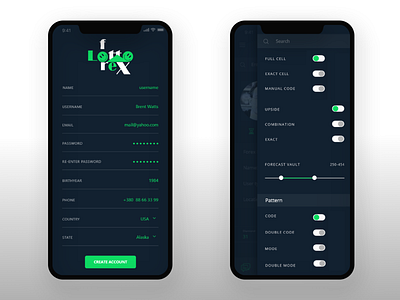 Trading app UI adobe xd android app bitcoin blockchain business dasboard design filter filters finance forex green ios logo sign in trade trading ui ux