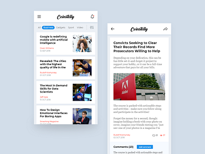 News App adobe xd android app article article design business design ios news news app news feed typography ui ux