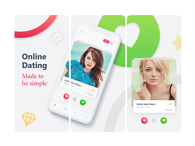 App Store screen shot for dating app adobe xd android app app store dating dating app google play ios iphone x app marketing play store screen shot screenshot ui ux