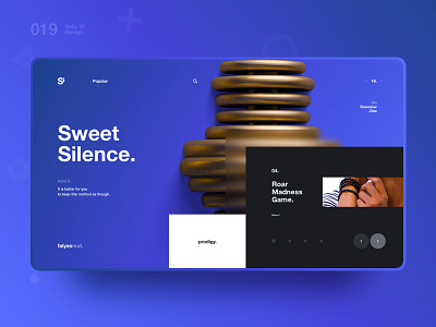 Si™ Daily Ui Design 019 blue clean gold graphics design minimal photography prodigy silence sweet typography ui ux