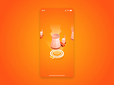 Power plant chimney selection after effects animation art direction blue branding design energy figma gif green illustration industry interface mobile ui motion mp4 orange power powerplant ui