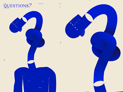Questions abstract composition head illustration knot laconic lines man minimal poster poster a day poster art poster challenge question