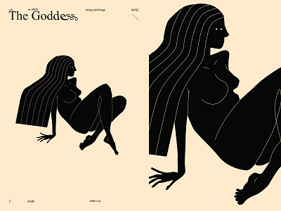 Goddess abstract composition cutout figure girl girl illustration illustration laconic lines minimal nude poster poster art woman woman illustration