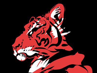 tiger line art logo by Jenggot Merah on Dribbble