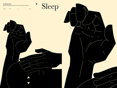 No Sleep abstract bulky composition deformation handmade illustration insomnia laconic lines minimal poster poster art sleep