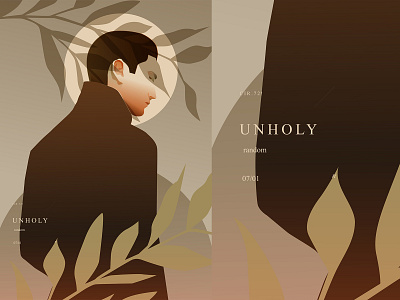 Unholy abstract composition dark floral illustration laconic lines man illustration minimal portrait portrait illustration poster unholy