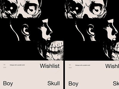 Wishlist abstract comicstrip composition grunge texture illustration laconic lines minimal portrait portrait painting poster skull skull art