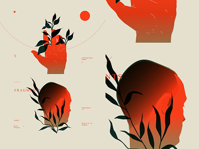 Fragments 735 abstract composition face fragment hand head illustration laconic layout minimal poster