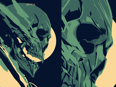 Skull abstract composition grunge grunge texture illustration laconic lines minimal night poster poster art skull skull art smokes vector