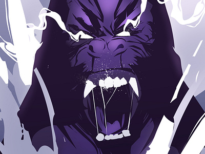 Gorilla 2 abstract angry angry gorilla animal composition gorilla gorilla illustration illustration laconic minimal poster rage smokes