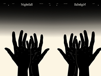 Nightfall abstract composition hands hands illustration illustration laconic layout lines minimal night nightfall poster poster art