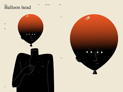 Balloon head abstract balloon balloon head composition conceptual illustration empty illustration laconic layout lines minimal poster poster art