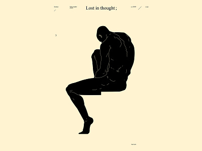 Lost in thought abstract composition conceptual illustration dualmeaning figure figure illustration illustration laconic lines lost man minimal poster poster art sculptural thinker