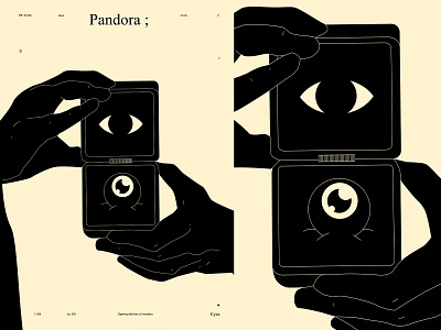 Pandora abstract composition eye eye illustration eyeball illustration laconic lines minimal pandora poster poster art