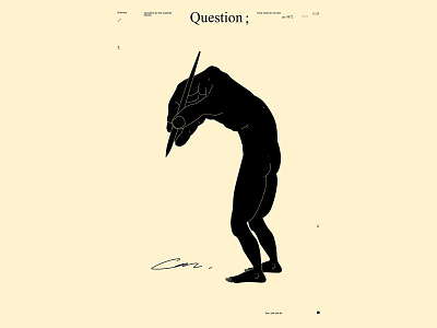 Question abstract composition creativity hand hand illustration illustration laconic lines minimal pen poster poster art question