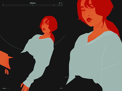 Affairs abstract character design composition girl girl illustration illustration laconic lines minimal poster poster art sexy woman woman illustration