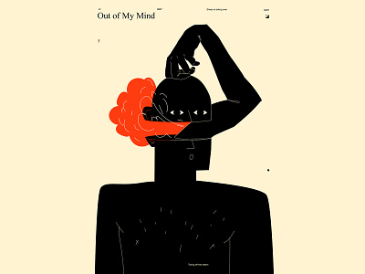 Out of My Mind abstract composition conceptual illustration dual meaning health illustration laconic lines mental health mental health awareness minimal poster poster art prints steam