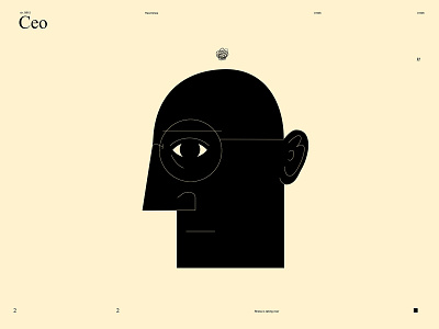 Ceo abstract ceo composition conceptual design dual meaning frustration head illustration laconic layout lines minimal poster poster art
