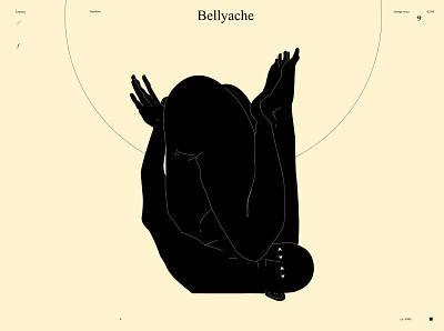 Bellyache abstract bellyache composition conceptual illustration dualmeaning figure figure drawing figure illustration illustration laconic lines minimal pose poster poster art