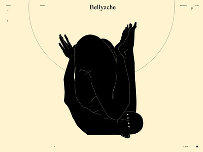 Bellyache abstract bellyache composition conceptual illustration dualmeaning figure figure drawing figure illustration illustration laconic lines minimal pose poster poster art