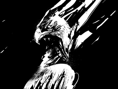 Eagle abstract bird bird illustration blackandwhite carving composition eagle eagle illustration grunge texturture illustration laconic lines minimal poster poster art splash