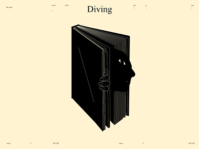 Diving abstract book composition conceptual conceptual illustation diving dual meaning face form hand illustration laconic lines minimal portrait poster poster a day poster art
