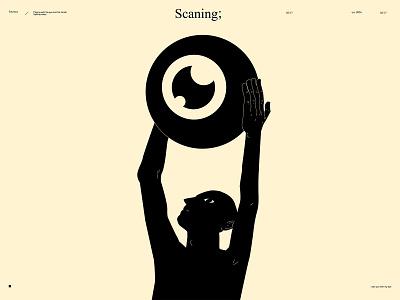 Scaning abstract composition conceptual illustration dualmeaning eye illustration eyeball figure figure illustration figure study hands illustration laconic layout lines minimal poster