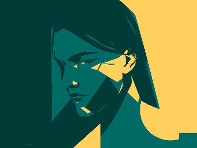 Angry abstract angry composition girl illustration laconic lines minimal portrait portrait illustration poster poster art