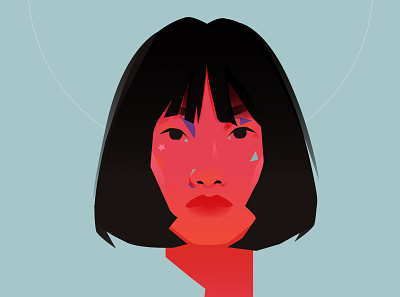 Look abstract composition face girl girl illustration illustration laconic lines look minimal portrait illustration poster poster a day poster art