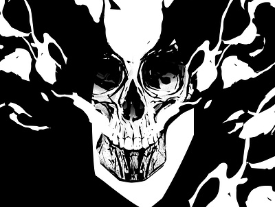 Rorschach test abstract black and white composition grunge texture illustration laconic lines minimal poster poster art rorschach skull skull illustration smokes