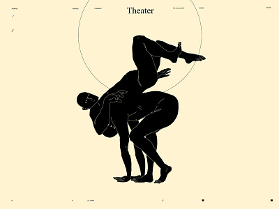 Theather abstract composition conceptual illustration dualmeaning figure illustration figures getting over illustration laconic lines minimal poster poster art