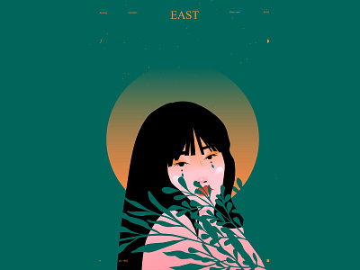 East abstract character composition gilr girl illustrations girl portrait illustration laconic layout lines minimal portrait illustration poster poster art