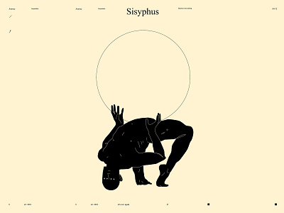 Sisyphus abstract composition conceptual art conceptual illustration dualmeaning figure figure illustration form illustration laconic linework minimal minimalism sisyphus stoneofsisyphus