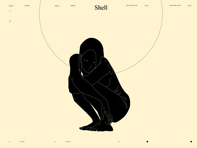 Shell abstract composition conceptual illustration dualmeaning figure figure illustration form girl girl illustration illustration laconic lines minimal poster poster art sad