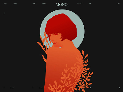Mono abstract composition flat floral girl girl illustration illustration laconic laves minimal portrait illustration woman woman character woman illustration woman portrait