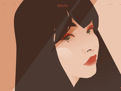 Maja abstract composition girl girl character girl illustration girl portrait illustration laconic layout lines minimal portrait portrait illustration poster poster art