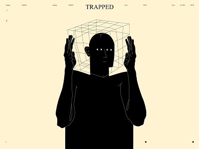 Trapped abstract cage composition duality dualmeaning figure figure illustration illustration laconic lines minimal poster poster a day poster art trap trapped