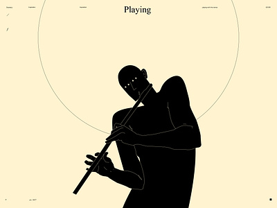 Playing with the nerves abstract composition conceptual illustration figure figure illustration flute form illustration laconic lines man minimal music play playing poster poster art