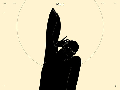 Mute abstract composition ear ear illustration figure figure illustration hand hearing illustration laconic lines man minimal mute poster poster art
