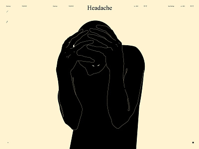 Headache abstract composition figure figure illustration form hands headache illustration laconic lines minimal poster sad face